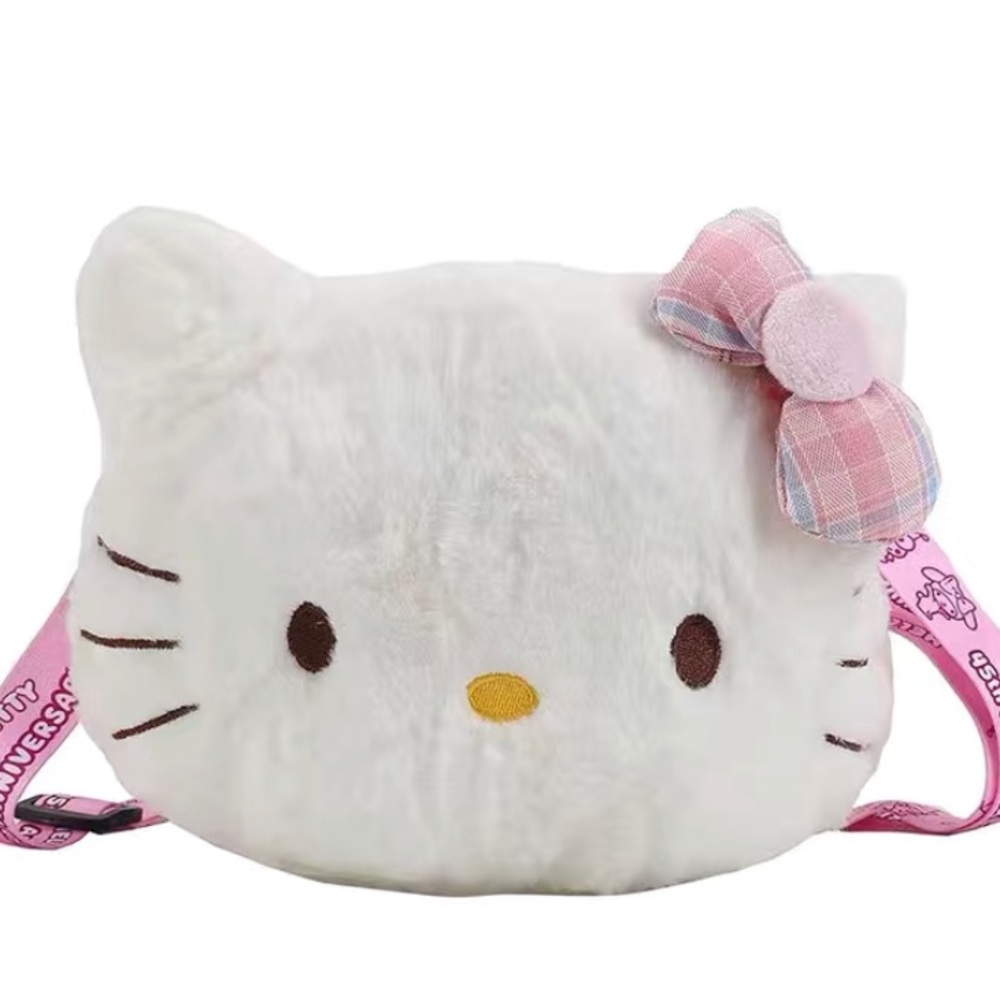 Hello Kitty -Plush Hello Kitty Crossbody Bag /Purse -NWOT measurements in pics